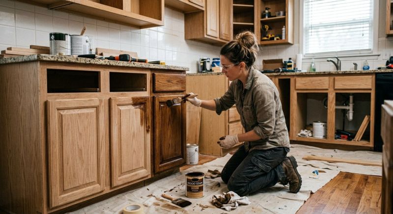 Kitchen Cabinet Staining in Muncie, IN