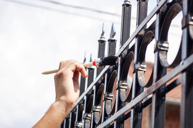 Wrought Iron Fence Painting Detail