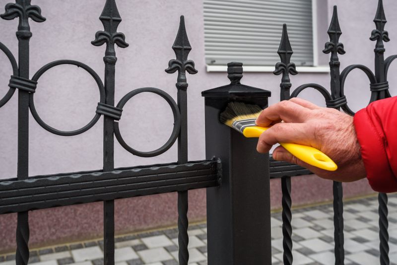 Decorative Fence Painting in a Garden Setting